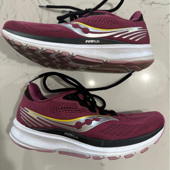 Saucony Women's Ride 14 Running Sneaker Quartz/Vizigold, Size 7, EUC - Picture 1 of 8